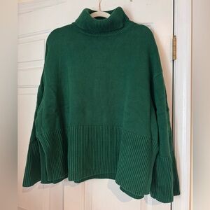 Gap 24/7 Split-Hem Turtleneck Sweater, Medium, Ivan Green